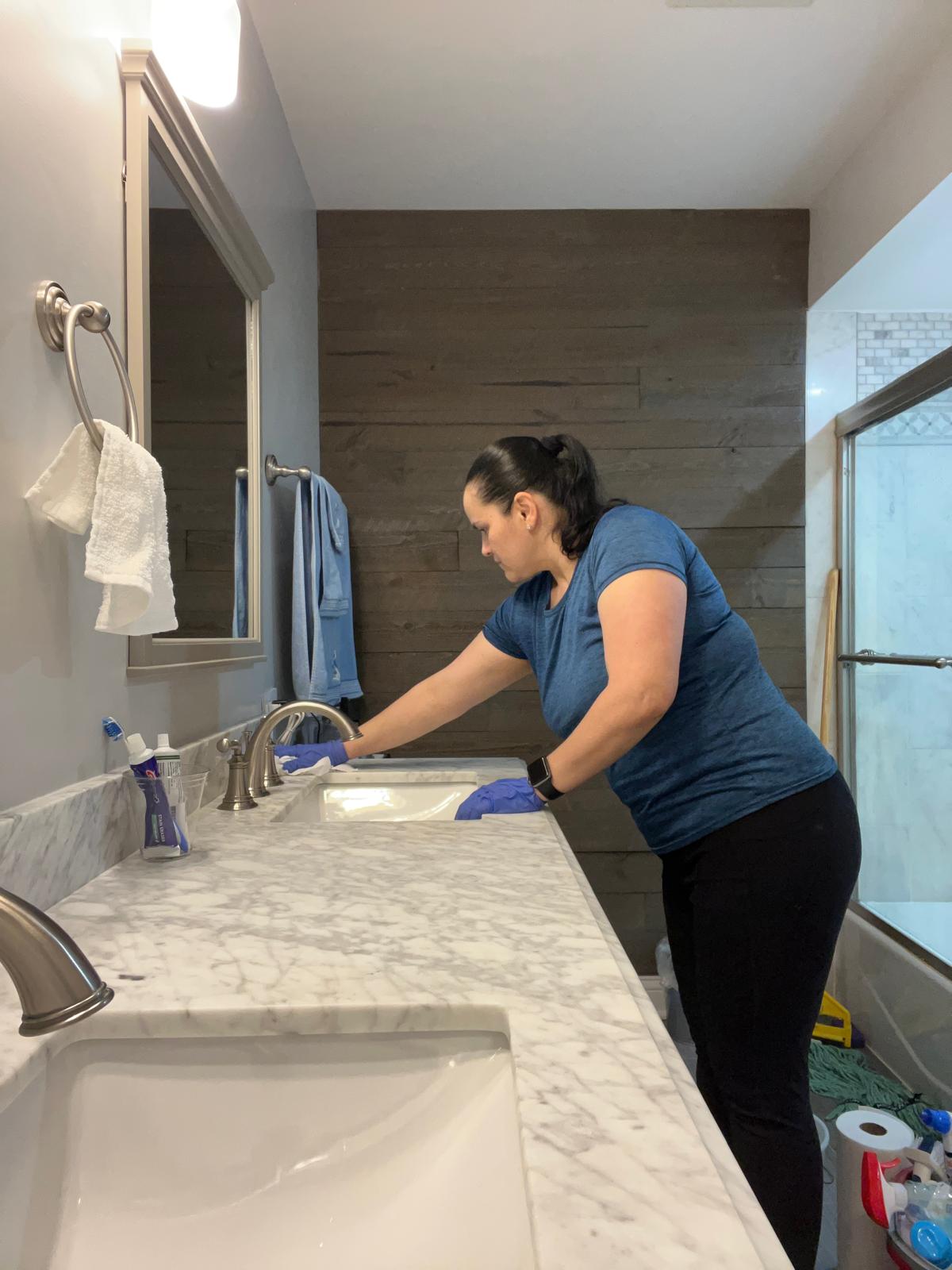 Norma Ramirez, owner of Peachy Clean, providing professional cleaning services